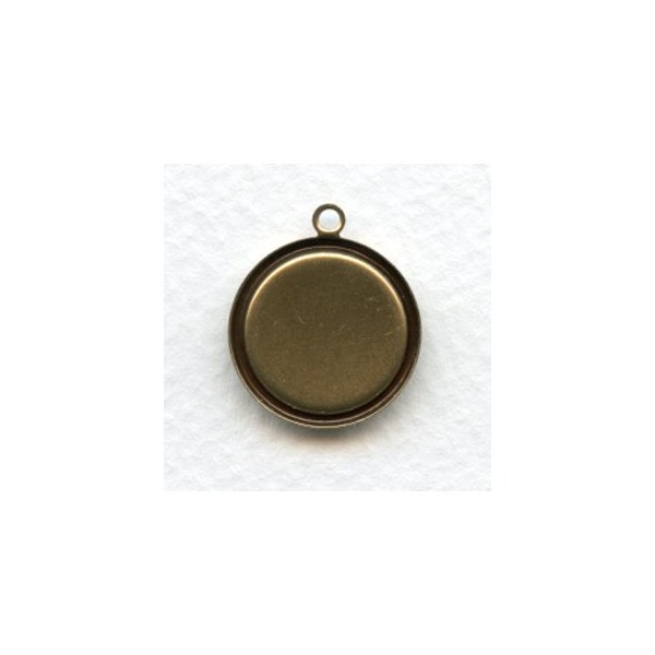 Simple 15mm Settings with 1 Loop Oxidized Brass (6) - Image 2