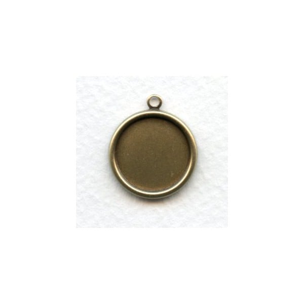 Simple 15mm Settings with 1 Loop Oxidized Brass (6)