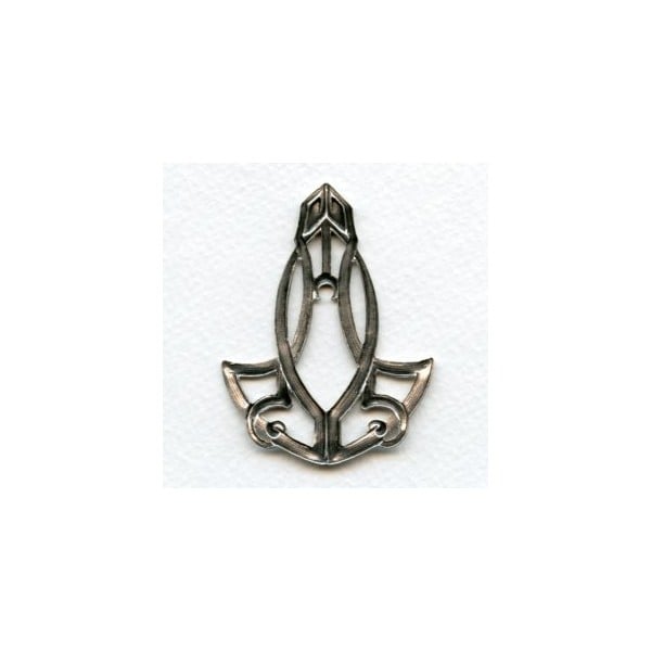 Art Nouveau Style Embellishment Oxidized Silver (1) - Image 2