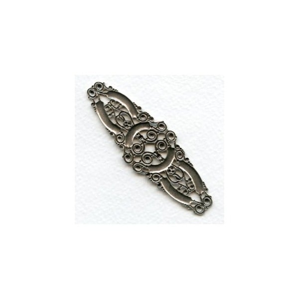 Long Oval Bar Filigree Oxidized Silver (1) - Image 2