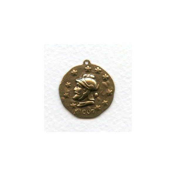 ^Roman Coin Stampings with Loop 23mm Oxidized Brass (6)