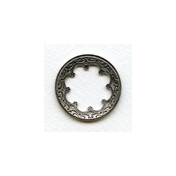 Floral Framework for 25mm Cabochons Oxidized Silver (3) - Image 2