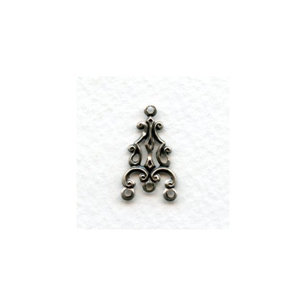 Gothic Style Three Strand Connectors Silver (12)