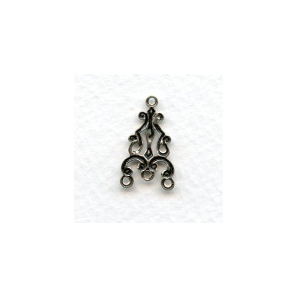 Gothic Style Three Strand Connectors Silver (12) - Image 2