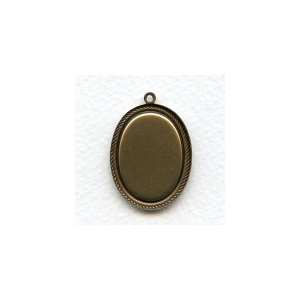 Rope Edge Settings 25x18mm Oxidized Brass (6) - Image 2