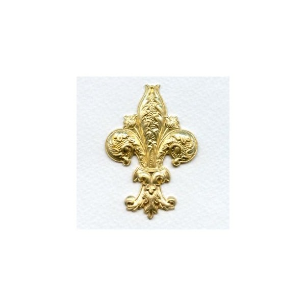 Fabulous 62mm Fleur-de-Lys Raw Brass (1)