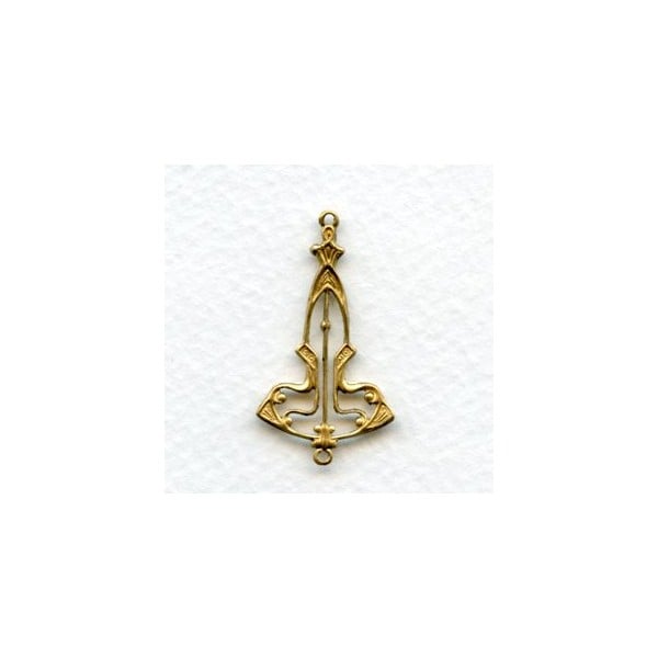 Art Deco Style Elegant Connectors Raw Brass (2)