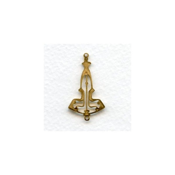 Art Deco Style Elegant Connectors Raw Brass (2) - Image 2
