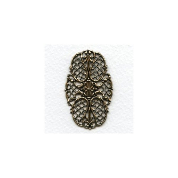 European Filigree Oval 49mm Oxidized Brass (1)