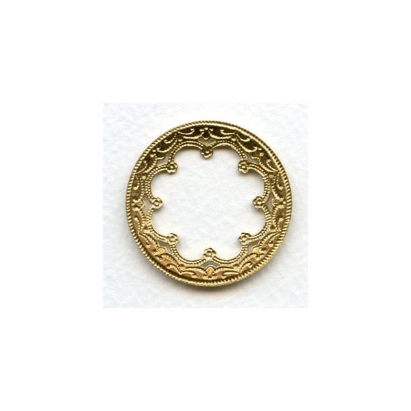 Floral Framework for 25mm Cabochons Raw Brass (3) - Image 2