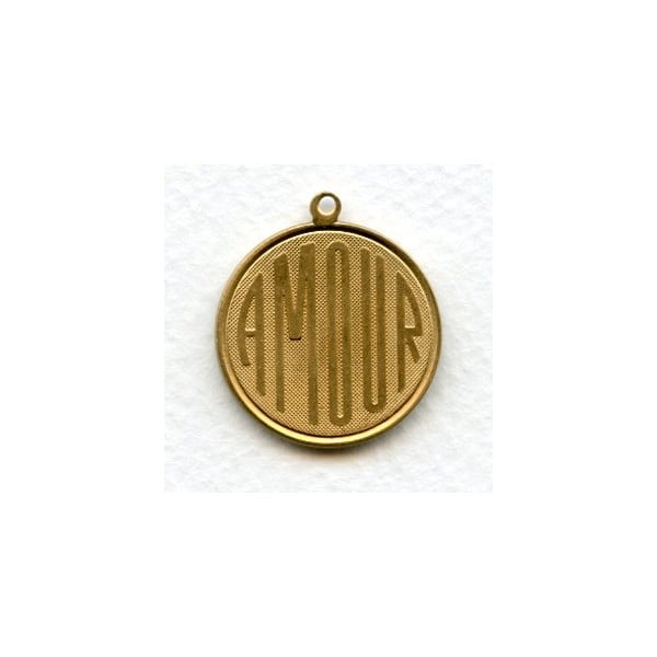 Amour French Charms Raw Brass 26mm (3)