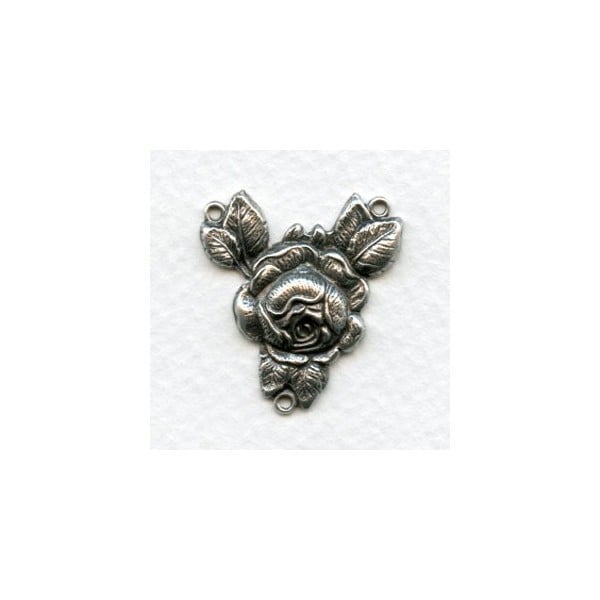 Rose Connector 26mm Oxidized Silver (2)