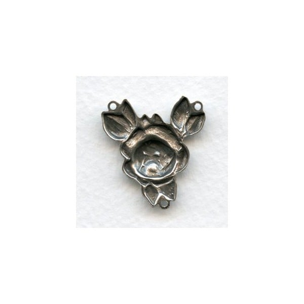 Rose Connector 26mm Oxidized Silver (2) - Image 2