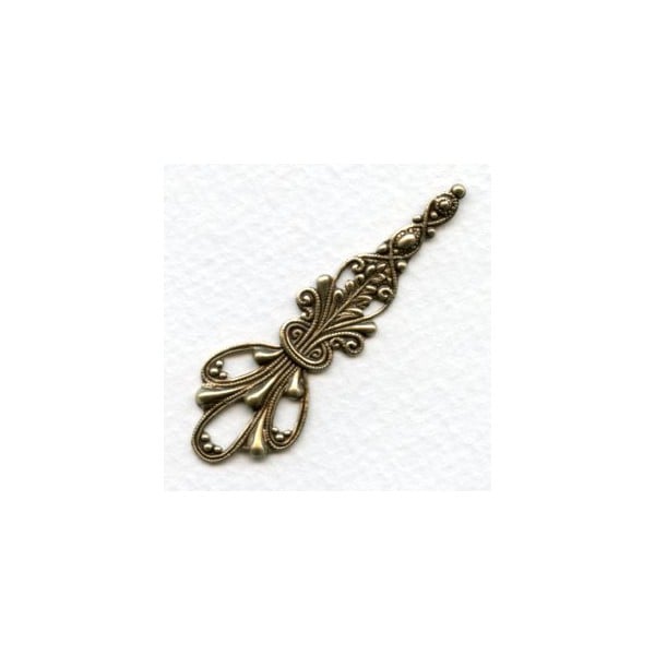 Beautiful Openwork Oxidized Brass Stamping 56.5mm (3)