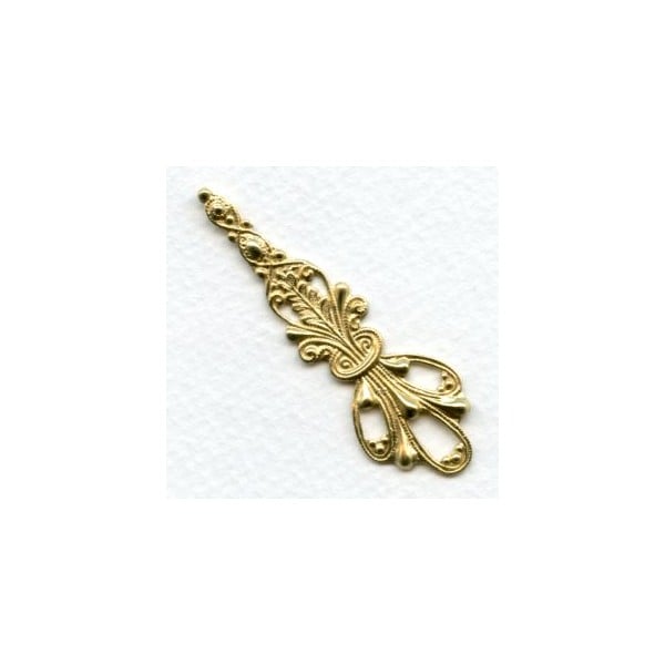 Beautiful Openwork Oxidized Raw Brass Stamping 56.5mm (3)