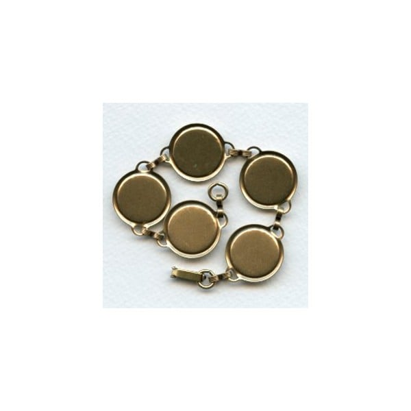 Bracelet Finding Oxidized Brass 18mm Settings (1) - Image 2