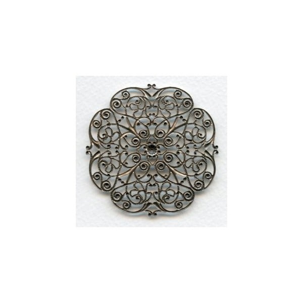 Ornate Flat 62mm Filigree Oxidized Silver (1) - Image 2