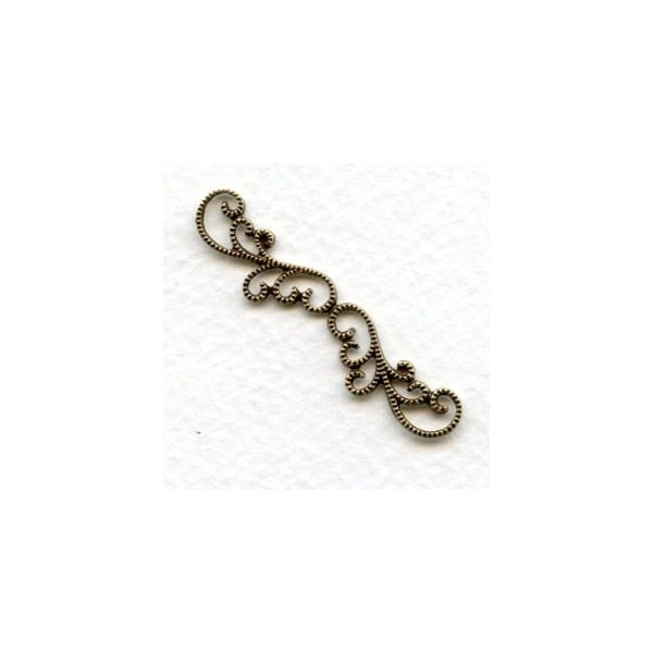 Elegant Filigree Detail 42mm Connector Oxidized Brass (2)