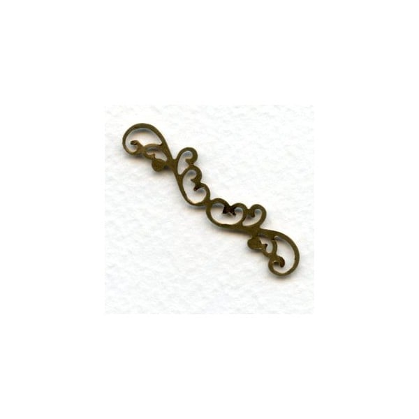 Elegant Filigree Detail 42mm Connector Oxidized Brass (2) - Image 2