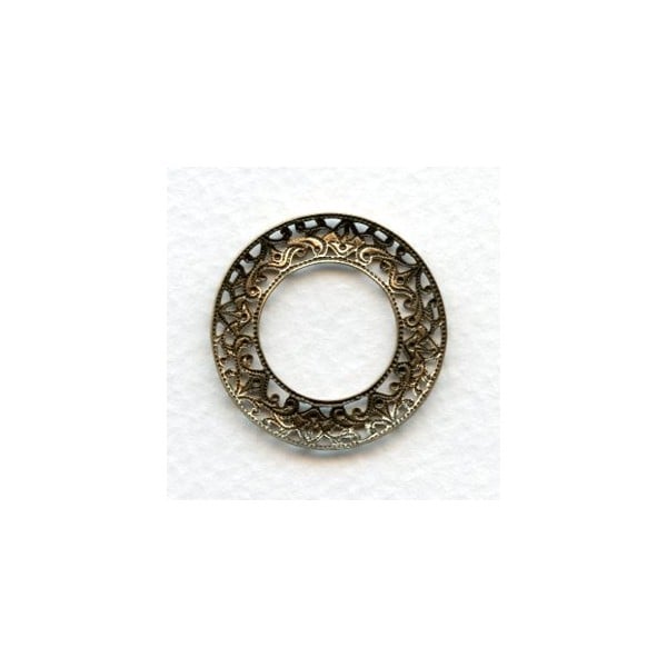 Filigree Domed Open Circles Oxidized Brass 28mm (3) - Image 2