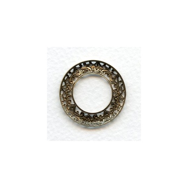 Filigree Domed Open Circles Oxidized Brass 28mm (3) - Image 3