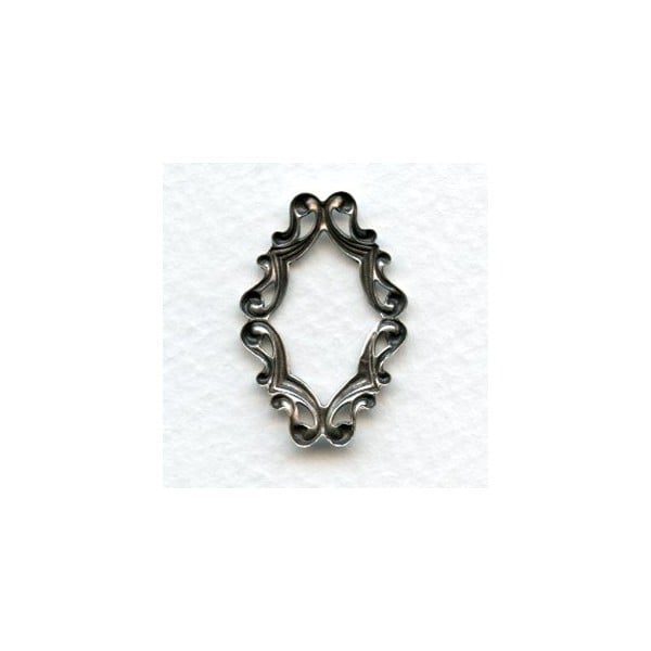 Oval Filigree Framework 29x19mm Oxidized Silver (6) - Image 2