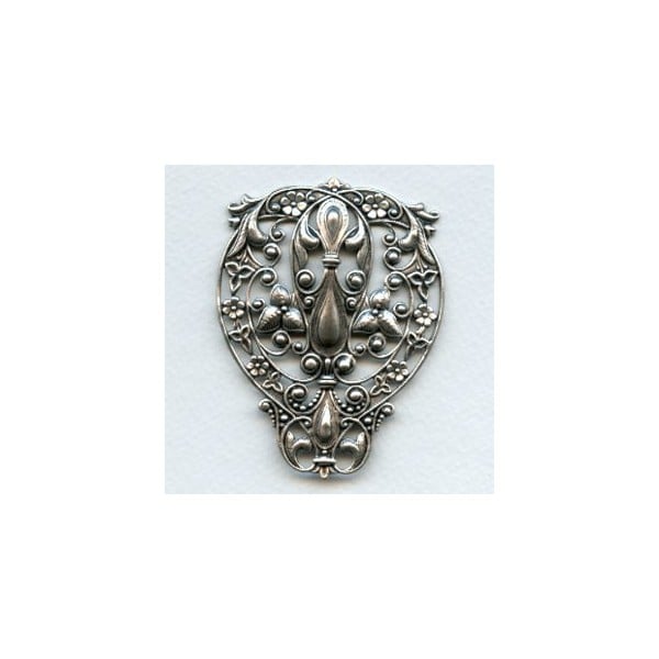 Ginormous Filigree Stamping 73mm Oxidized Silver (1)