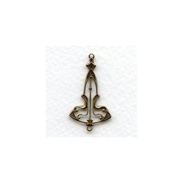 Art Deco Style Elegant Connectors Oxidized Brass (2)