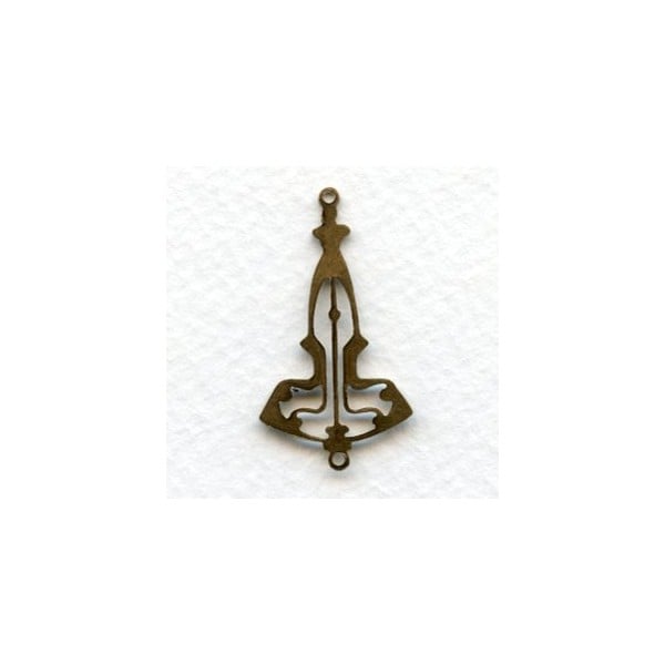 Art Deco Style Elegant Connectors Oxidized Brass (2) - Image 2