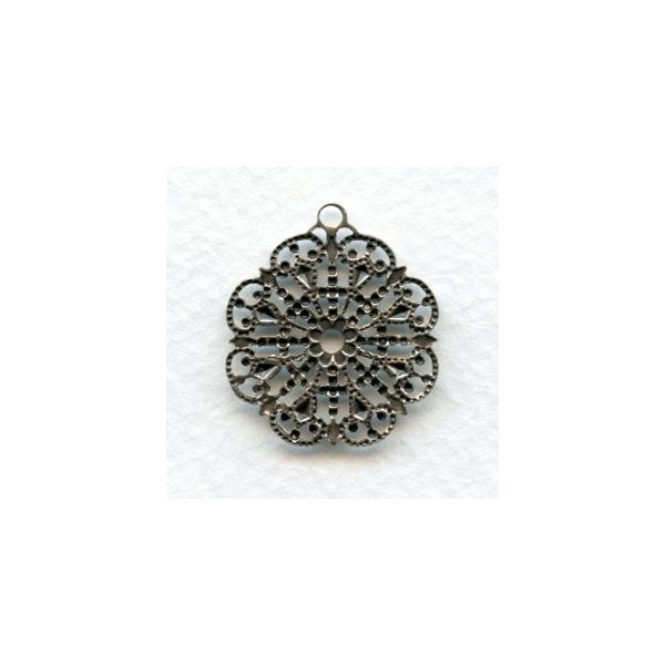 Round Filigree with Loop Oxidized Silver 23mm (6) - Image 2