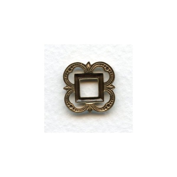 Small Openwork Fancy Square 19mm Oxidized Brass (12) - Image 2