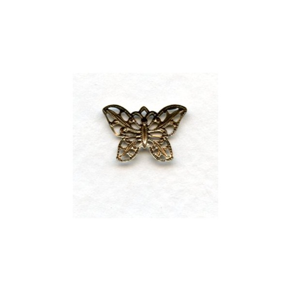 Filigree 15mm Butterfly Pendants Oxidized Brass (6) - Image 2