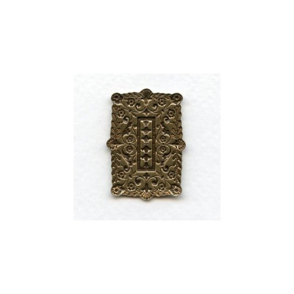 Embossed Rectangles Oxidized Brass 35x25mm (6) - Image 2