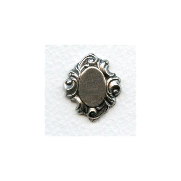 Elaborate Setting Bases Oxidized Silver 12x10mm (2)