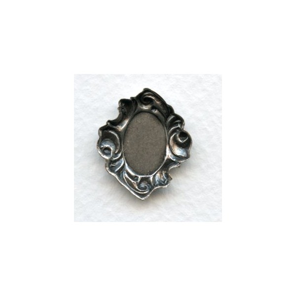 Elaborate Setting Bases Oxidized Silver 12x10mm (2) - Image 2
