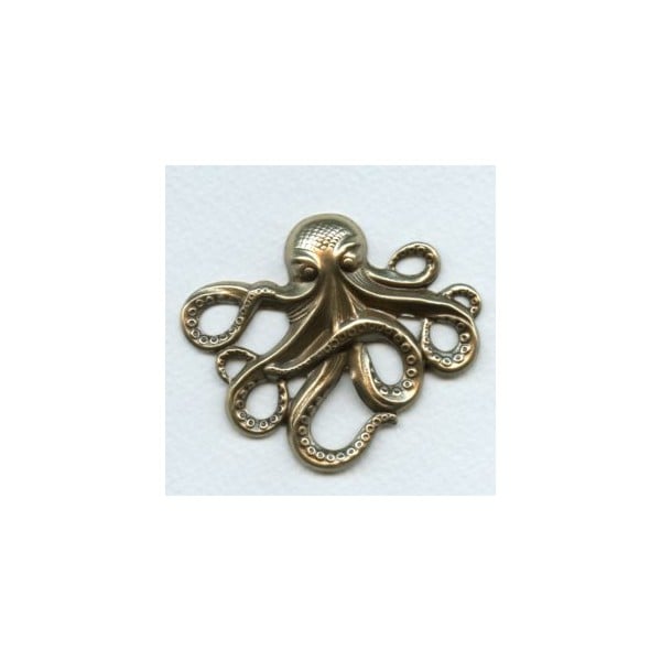Large Octopus Oxidized Brass 63mm (1)