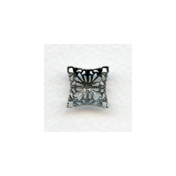 Dapt Square Filigree Connector Oxidized Silver (6) - Image 2