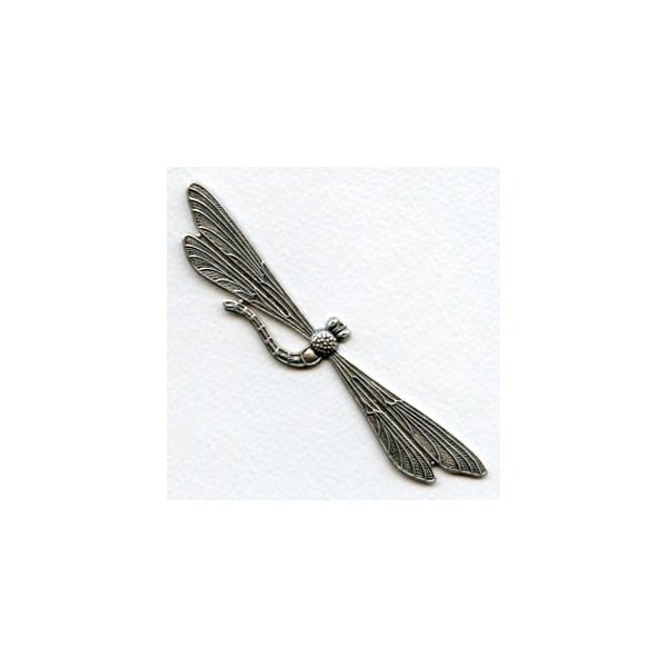 Giant Dragonfly Stampings Oxidized Silver 115mm (1)