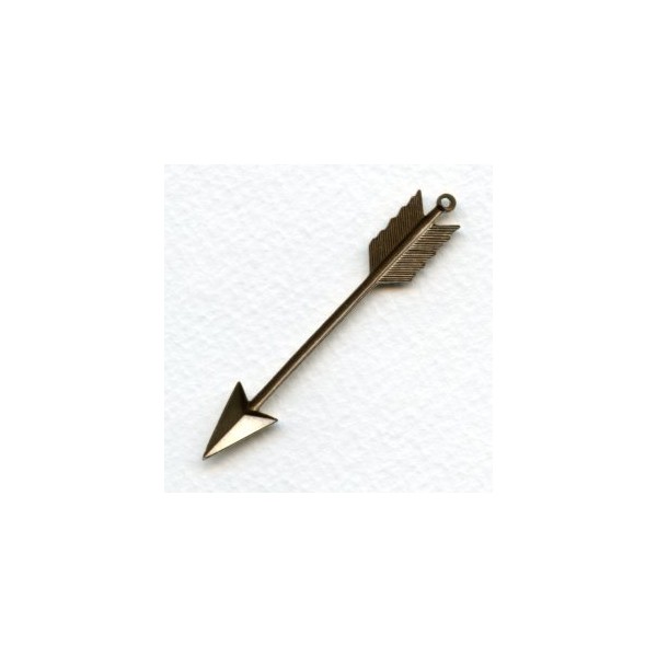 Large Arrow Pendant Oxidized Brass 62mm (1) - Image 2