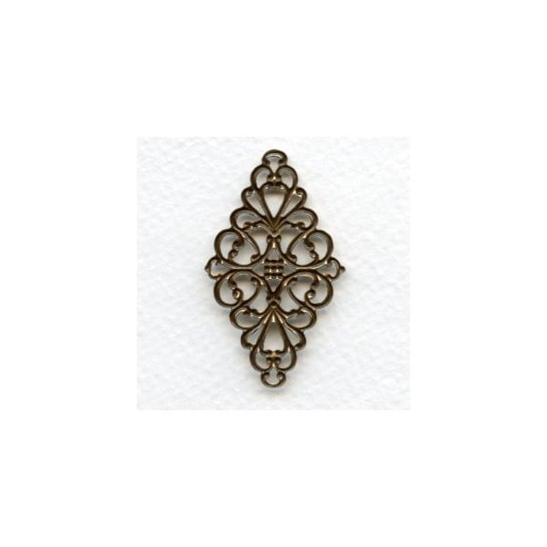 Diamond Shaped 44mm Filigrees Oxidized Brass (6) - Image 2