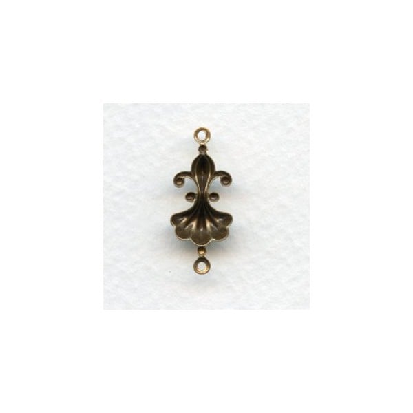 Fleur-de-lis Connectors Oxidized Brass 23mm (12) - Image 2