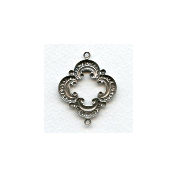 Open Quatrefoil Connector Oxidized Silver 39mm (6) - Image 2
