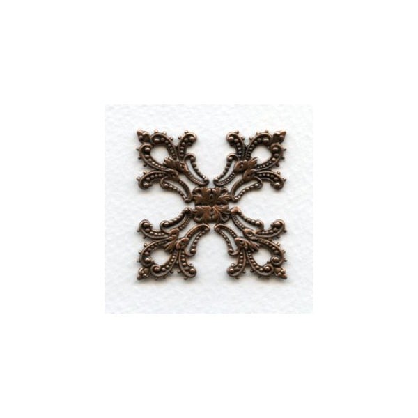 Maltese Cross Filigree Stamping in Oxidized Copper (1)