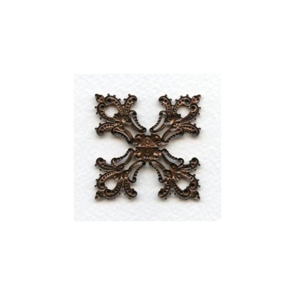 Maltese Cross Filigree Stamping in Oxidized Copper (1) - Image 2