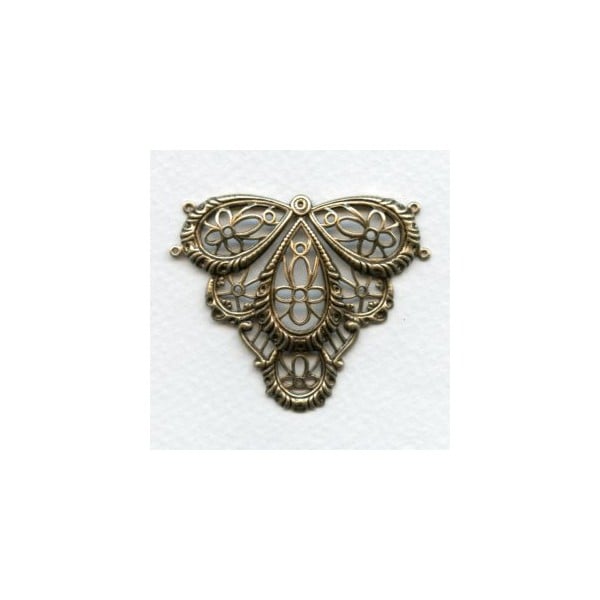 Victorian Style Connector Oxidized Brass 49mm (1)