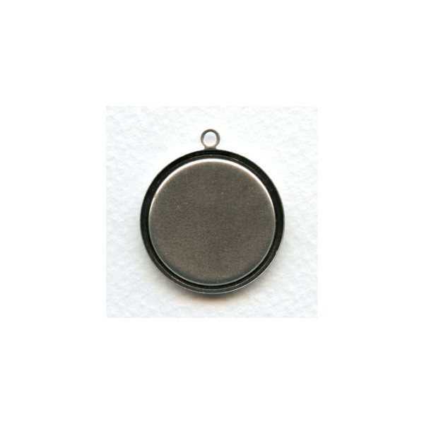 Simple Pendant Settings Oxidized Silver 25mm (6) - Image 2