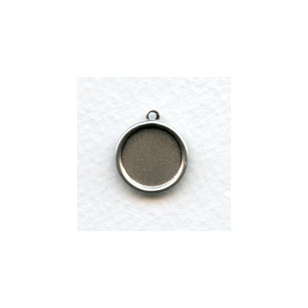 Simple 12mm Settings Oxidized Silver (6)
