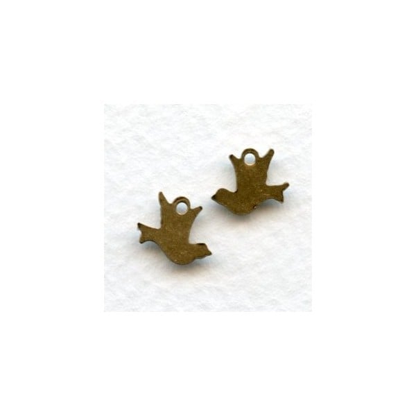 Tiny Doves Taking Flight Oxidized Brass (6 sets) - Image 2