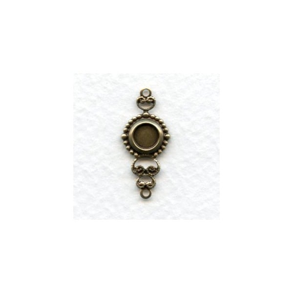 Ornate 5mm Setting Connectors Oxidized Brass (12)