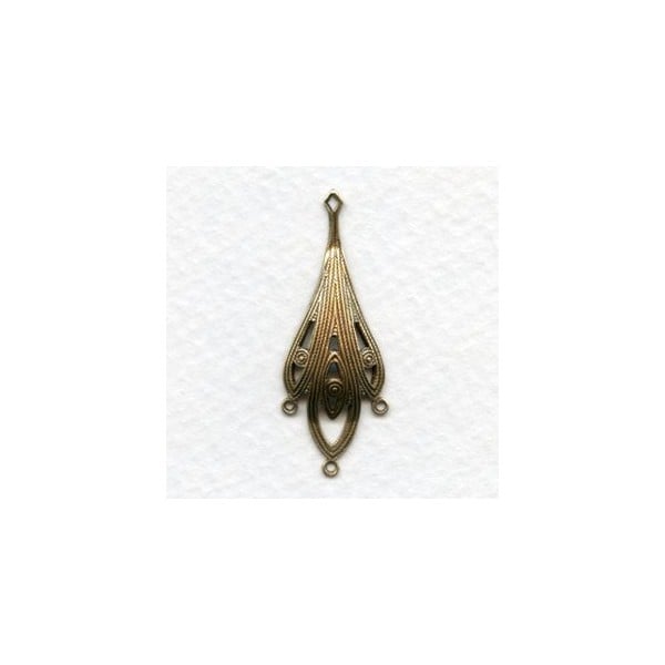 Filigree Detail Connectors 36mm Oxidized Brass (6)